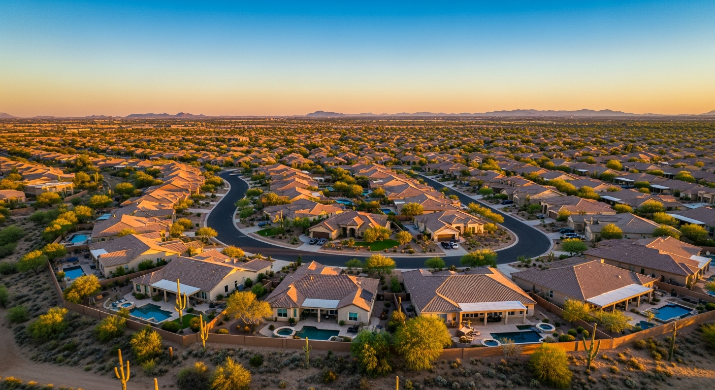 Top home buying companies in Arizona - Phoenix neighborhood aerial view